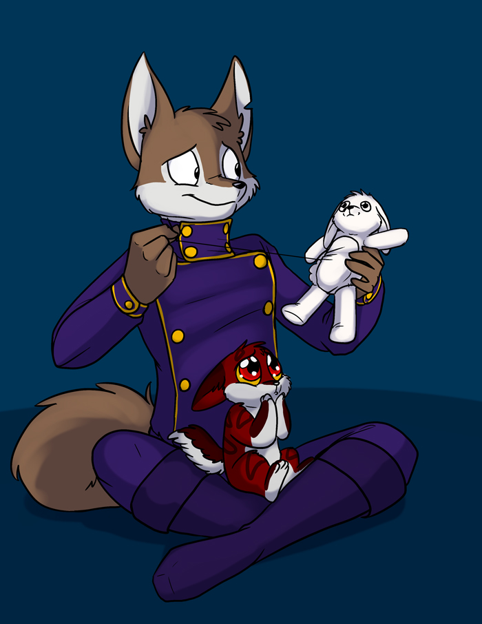 Fixing up Bane's stuffie.