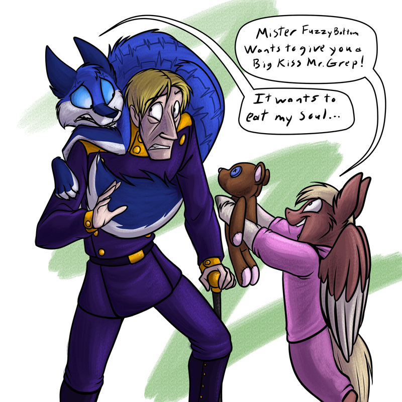 Rain introduces her doll to a dire OC.