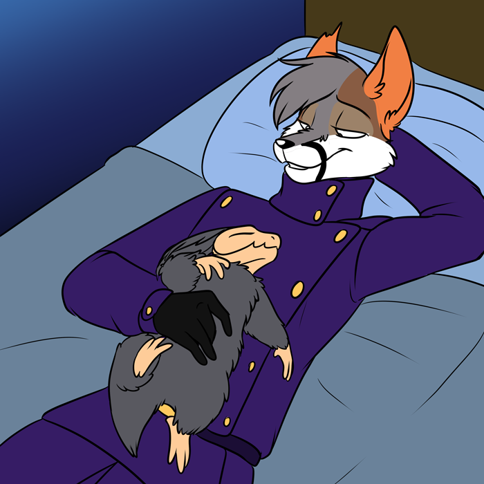 Cuddling with a chirr after a long day.