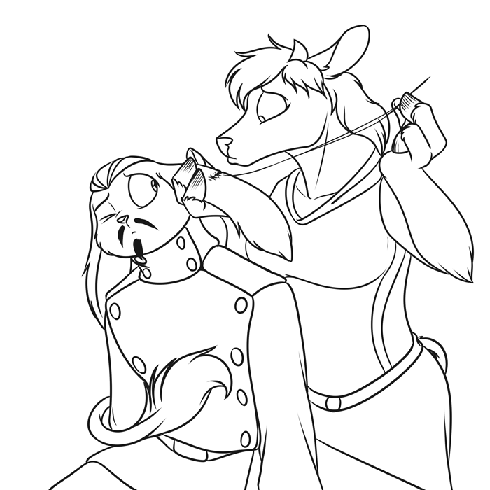 Patching up Xander.