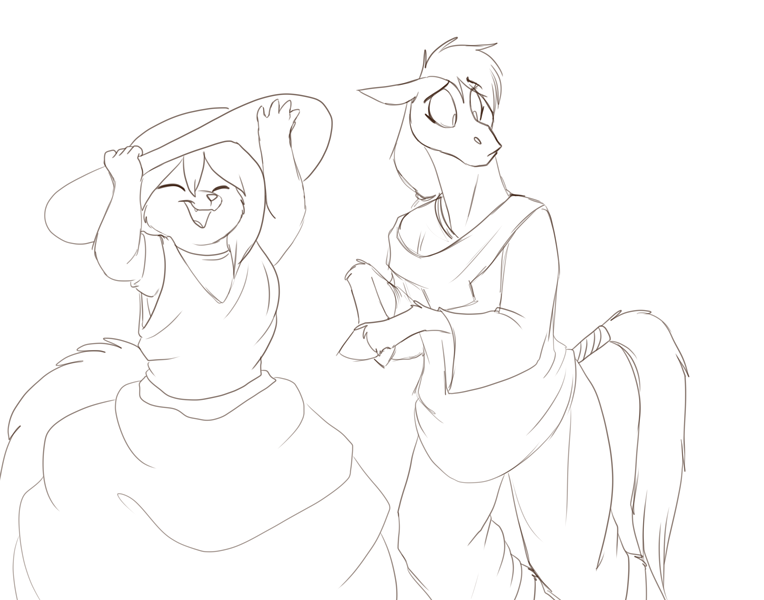 Rain and Selene play dress-up.