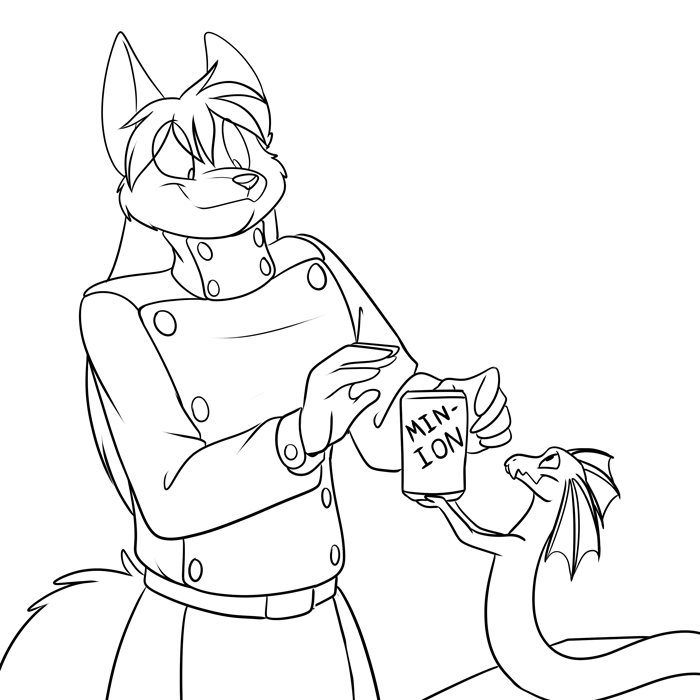Inktober 2018 - Getting some Min-Ion from a sirenidae.