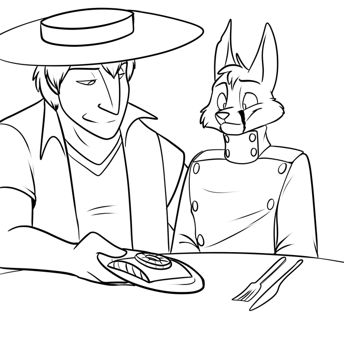 Inktober 2019 - Cobalt offering his wares to a minion.