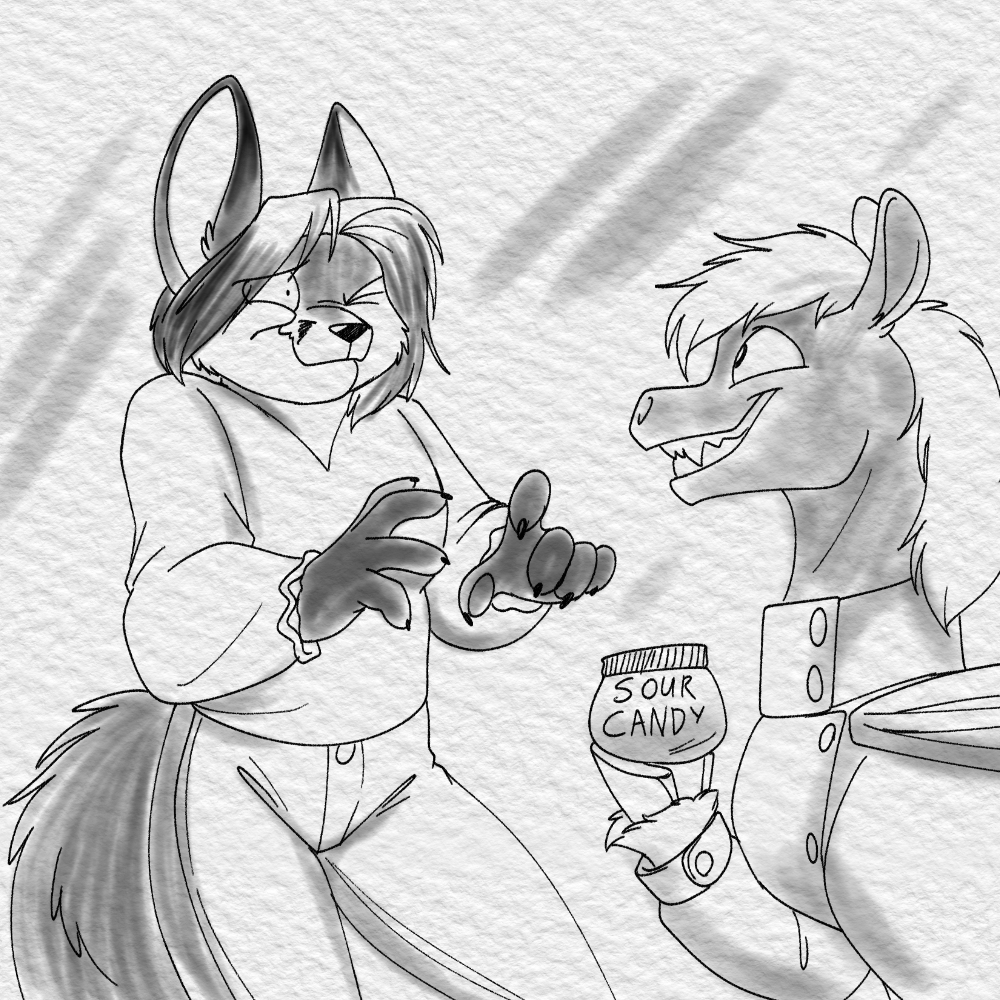 Inktober 2021 - Fox gets some sour candies.