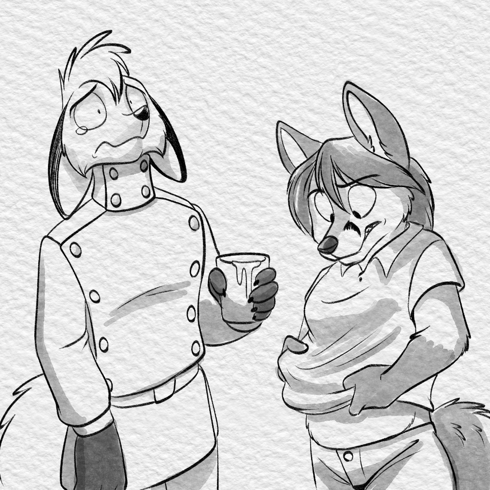 Inktober 2021 - Losing a drink to the Overlord.