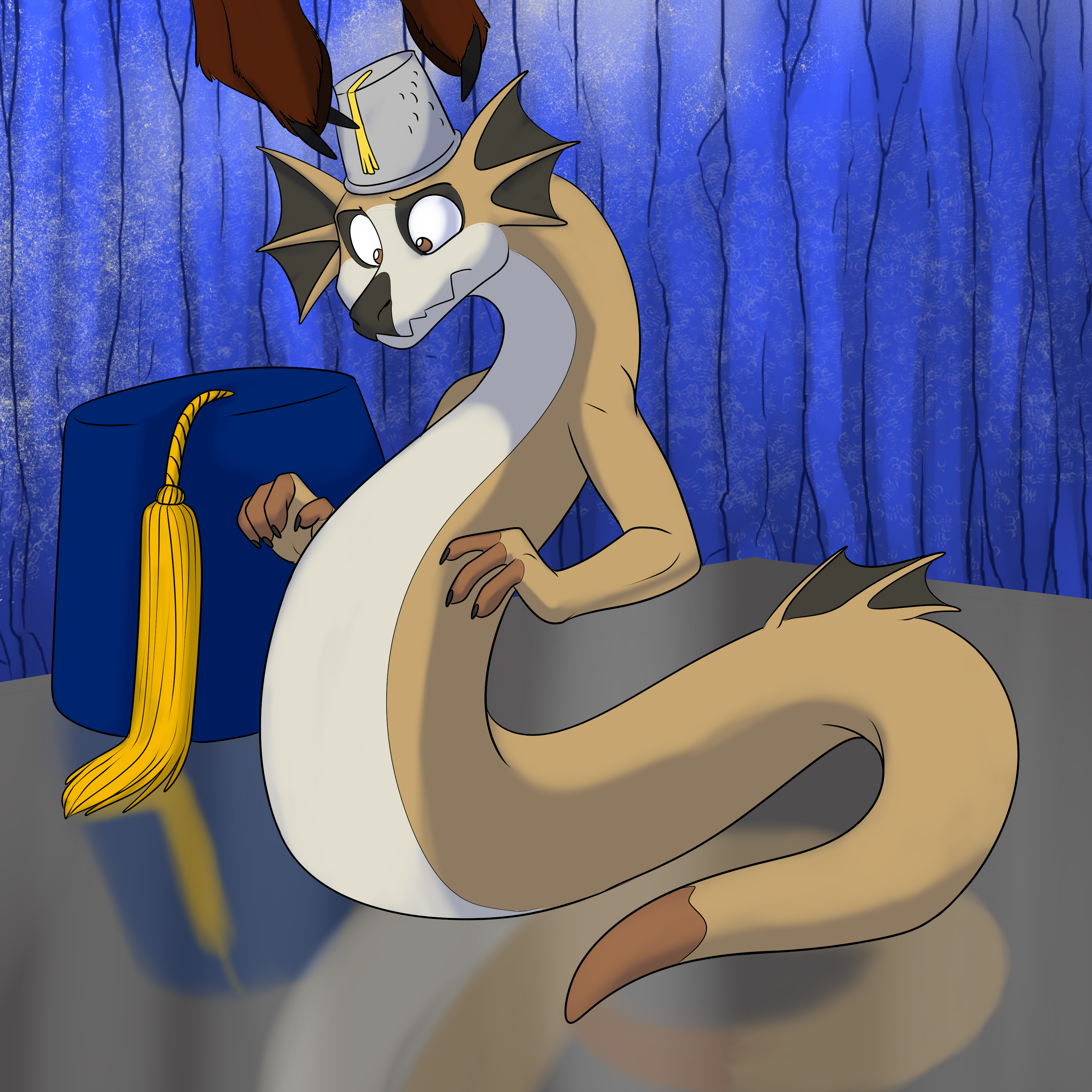 Fundi transformed into a snakerat, but given a suitable fez replacement by Fox.