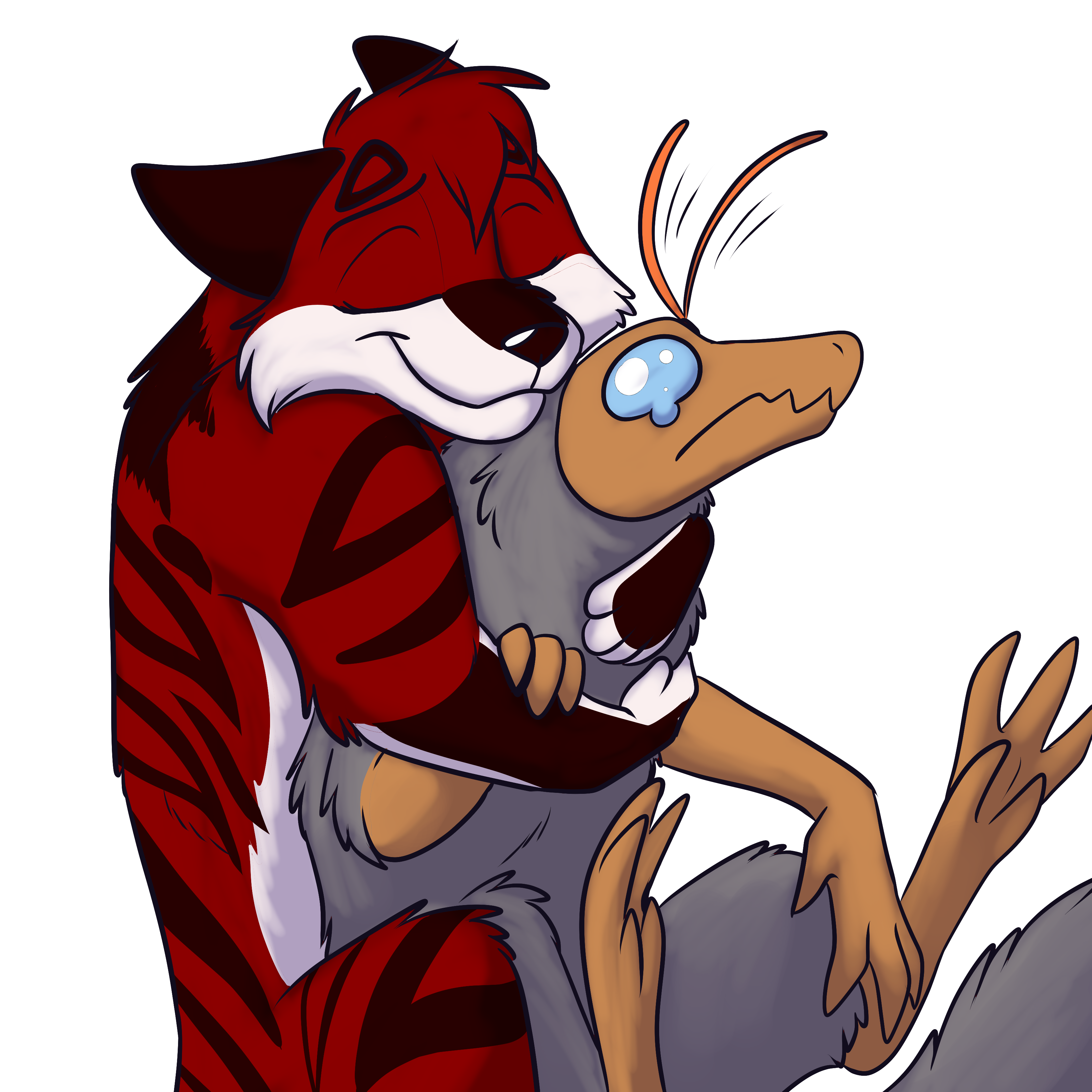 Bane snugging a small dolphoria.