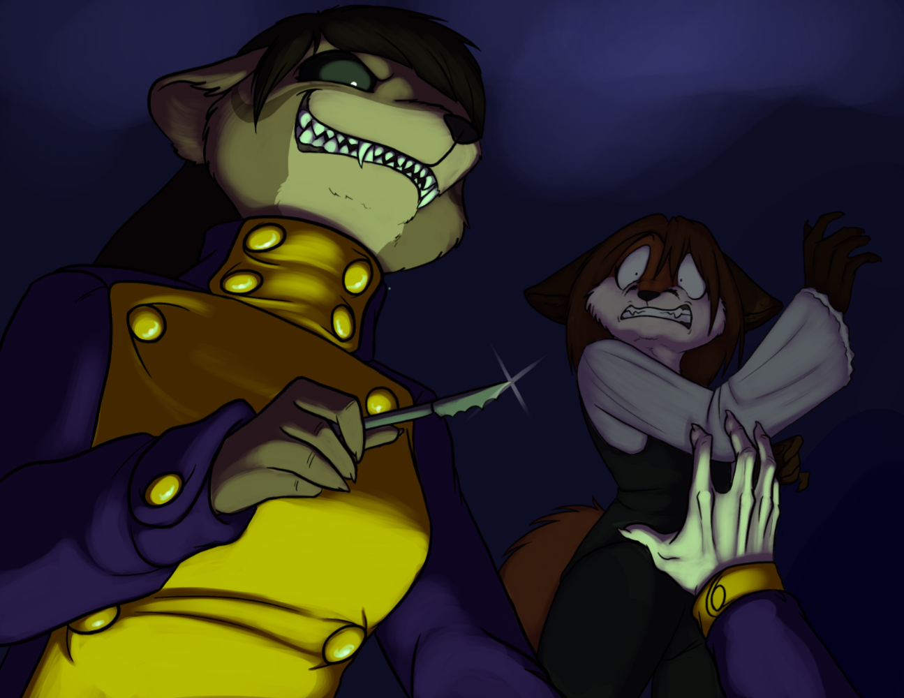 Sagitar punishing a prisoner. Or, Sagitar working on her doctor's certification.