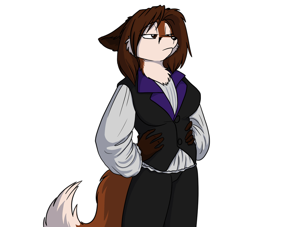 Overlord Fox in her office uniform.