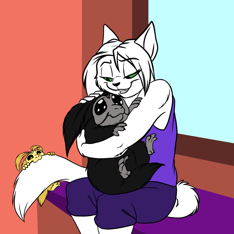 Artemis snugs a chirr.
