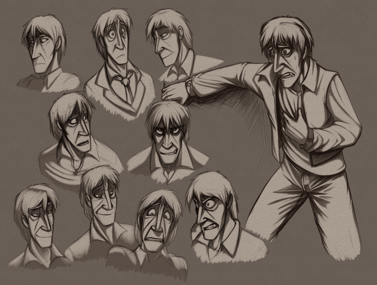 Expression sheet for Darius Steele.