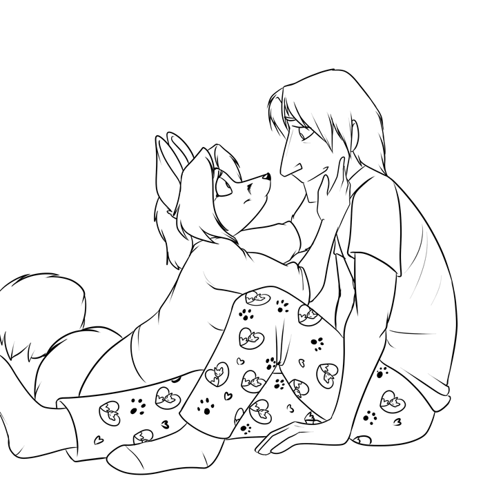 Fox, Darius, and his lovey-dovery jammies.