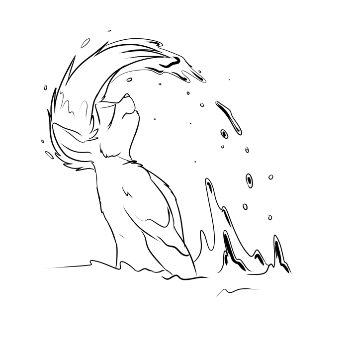 Inktober 2017 - Artemis emerging from the sea.