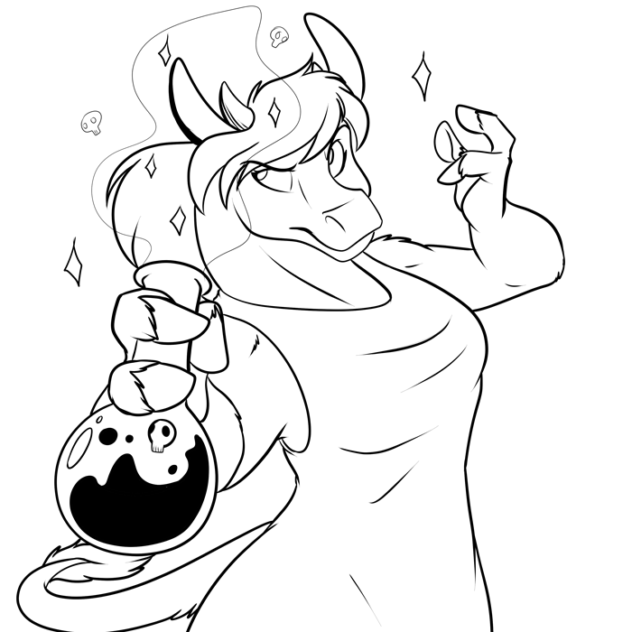Inktober 2017 - Fenriria preparing a special potion.