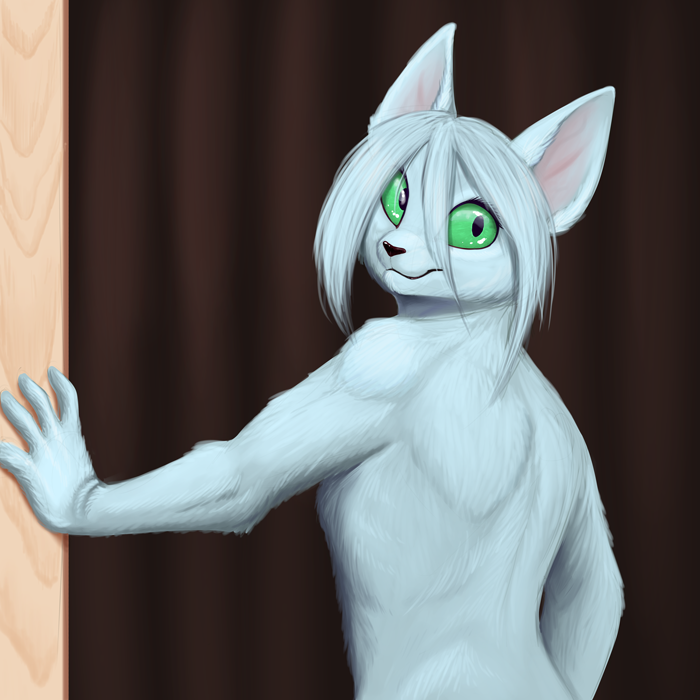 Artemis showing some fur.