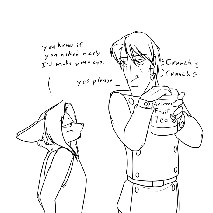 Darius couldn't wait for Artemis to make tea for him.