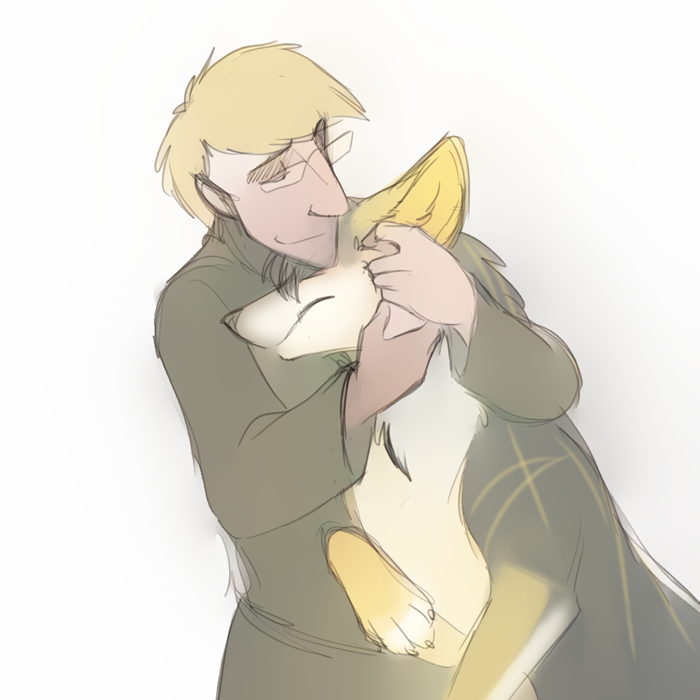 Ian giving Paria ear scritches.