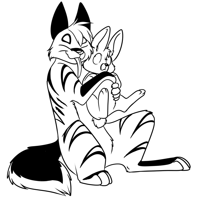 Bane hugging a bunny. Alternatively, a minion was used for Bun-E Ray practice.