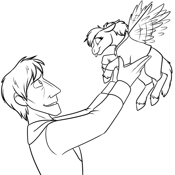 Inktober 2019 - Darius lifting up his daughter.