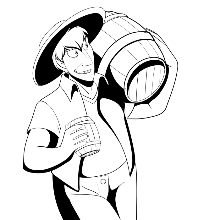 Inktober 2020 - Cobalt carrying a barrel.