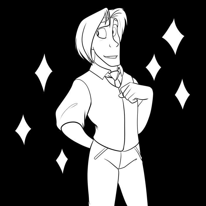 Inktober 2020 - Silver dressed up all fancy.