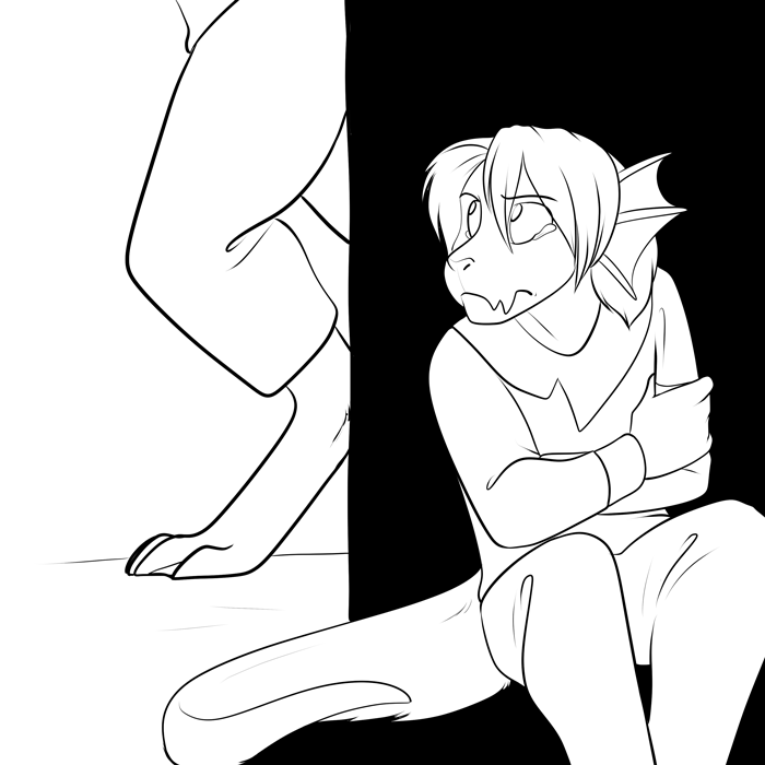 Inktober 2020 - Young Silver hiding from those who wish to use him.