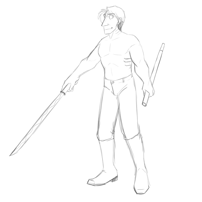 Darius and his sword-cane.