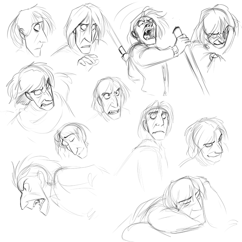 An updated expression sheet for Darius Steele.