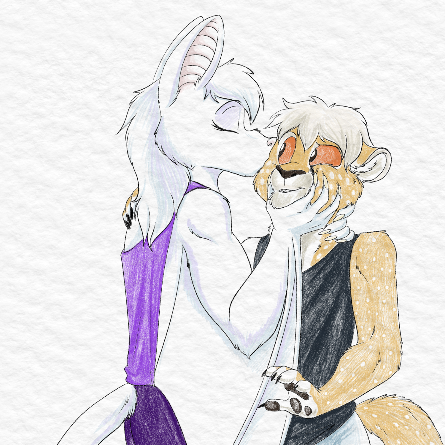 Peacekeeper delivering a smooch. A kiss, even.