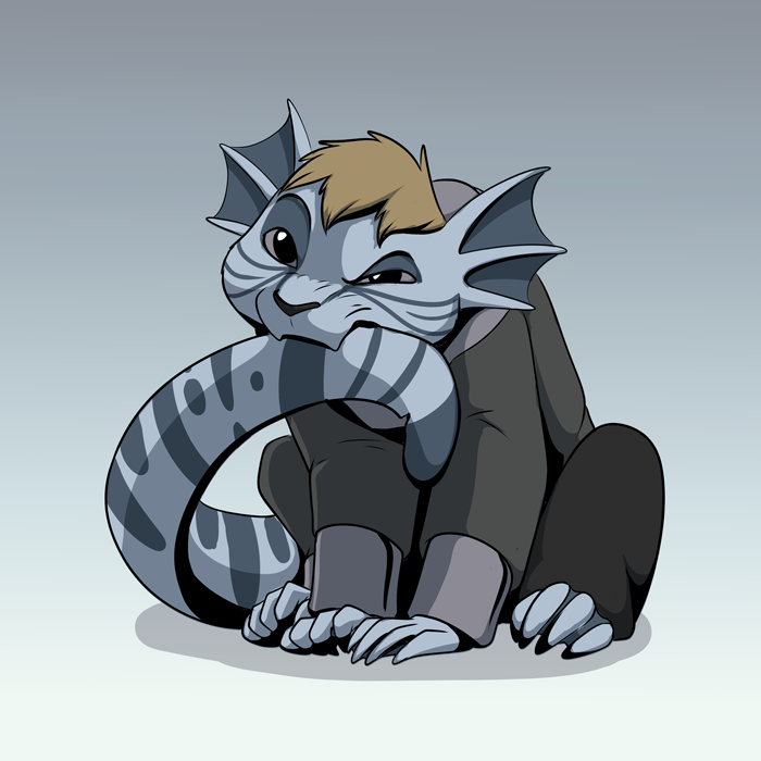 Young Darius dealing with his pesky tail.