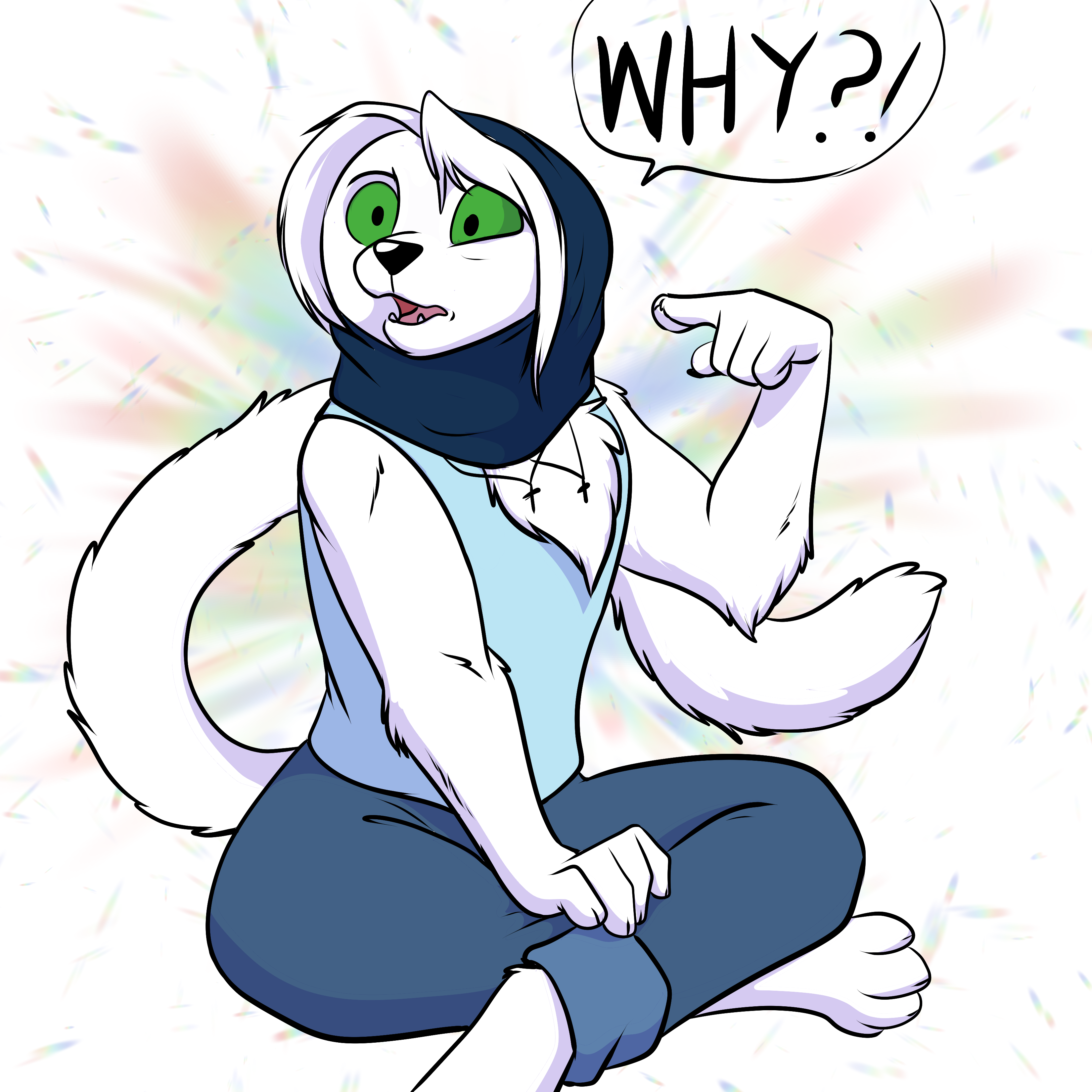 Artemis in a happy hoodie. This is probably not canon, but I wish it was.