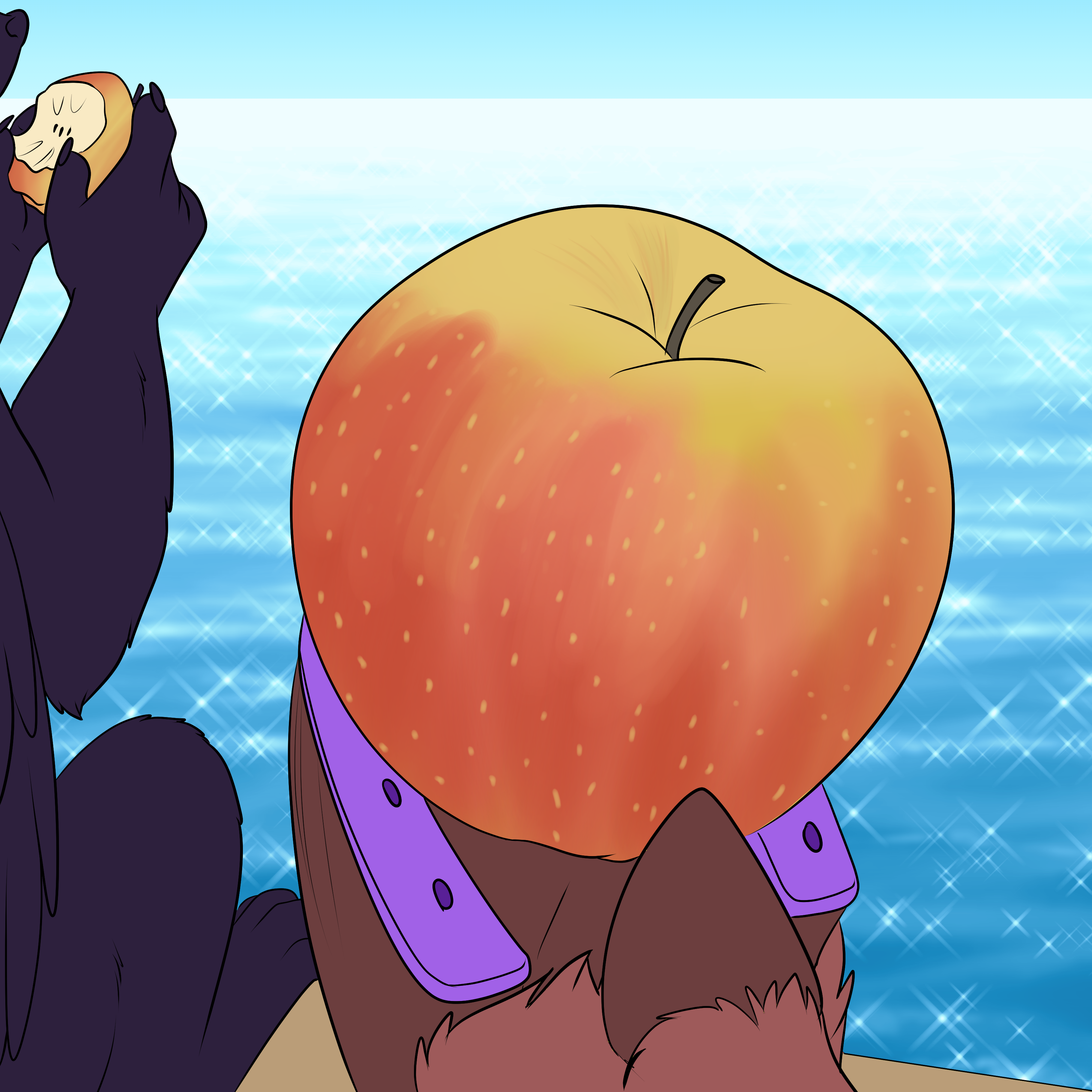 Rain's Instagram: Enjoying apples with Ace.