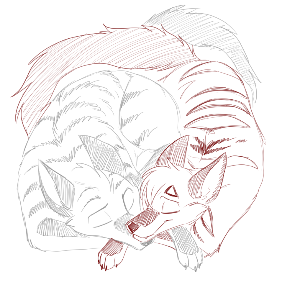 Dire cuddle pile.