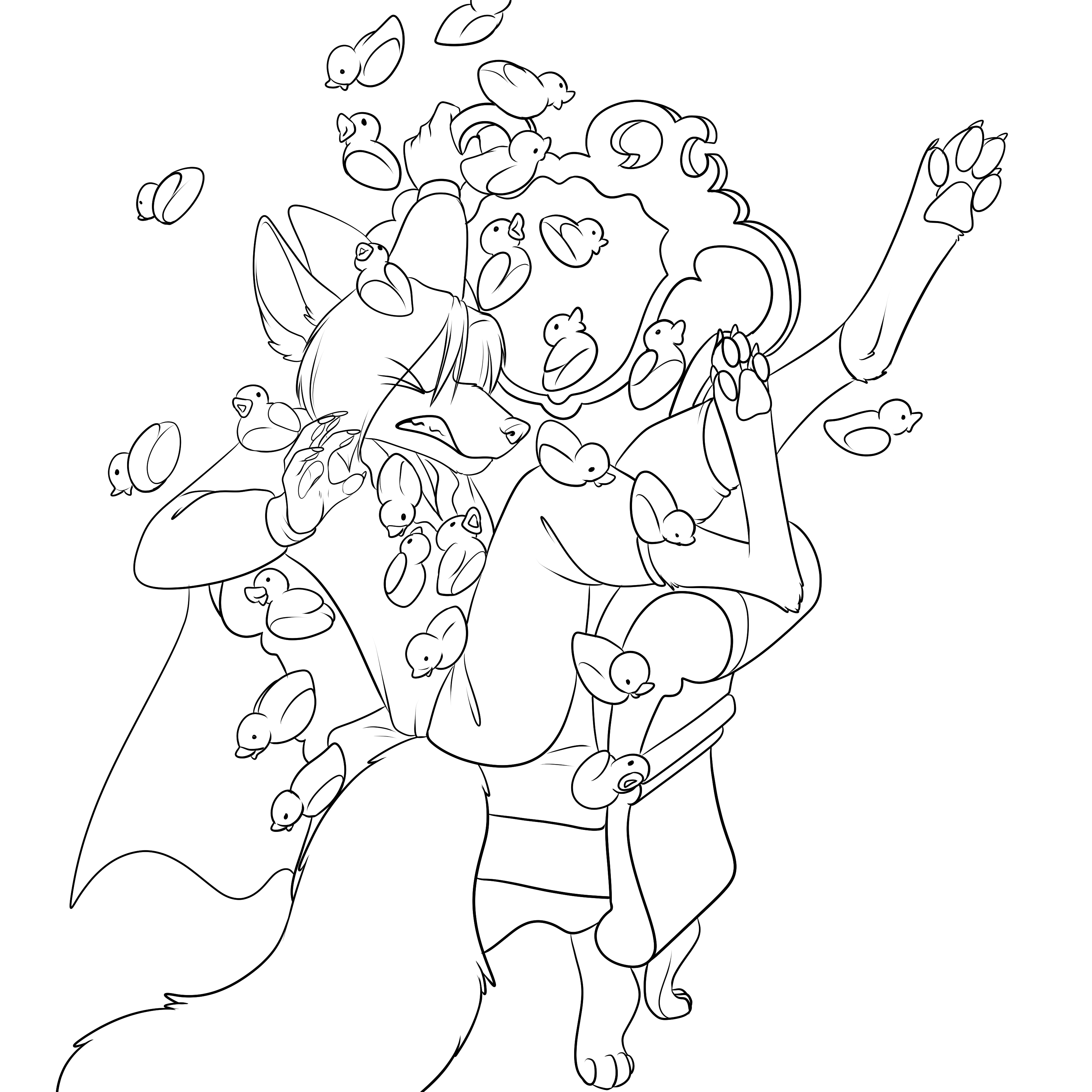 Cabayo losing the fight against an army of ducks.