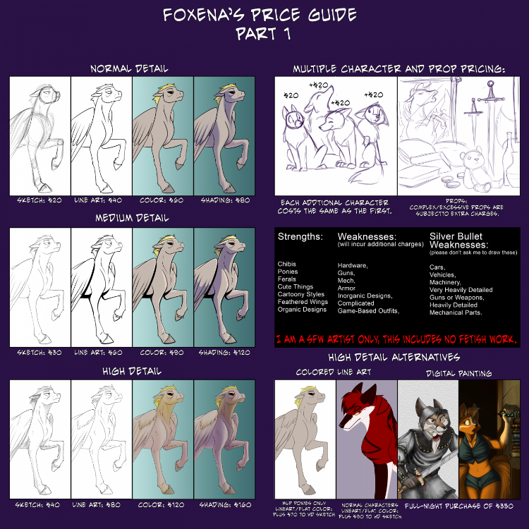 Foxena's price sheet 1